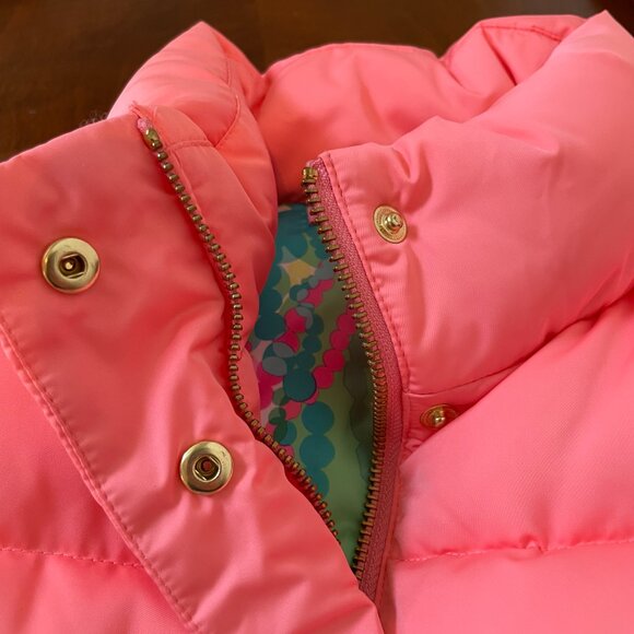 Lilly Pulitzer Women's Sz. S Coral Down Snap Front Puffer Vest isabelle - Picture 11 of 11